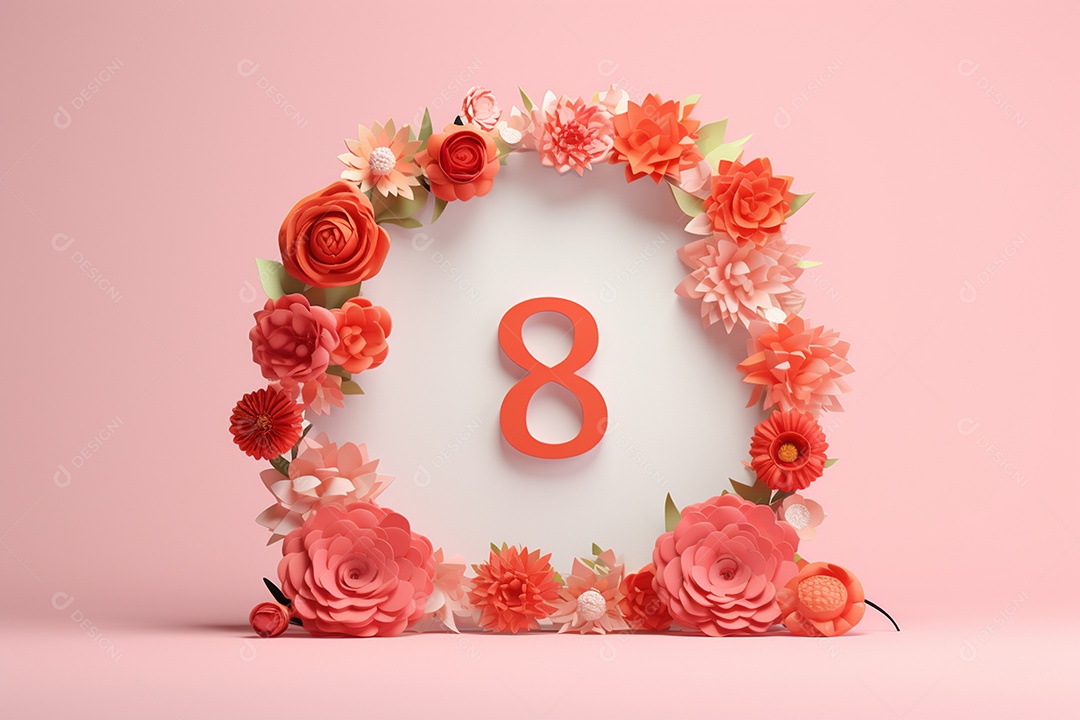 Dia Internacional das mulheres 08 de março em 3D IA