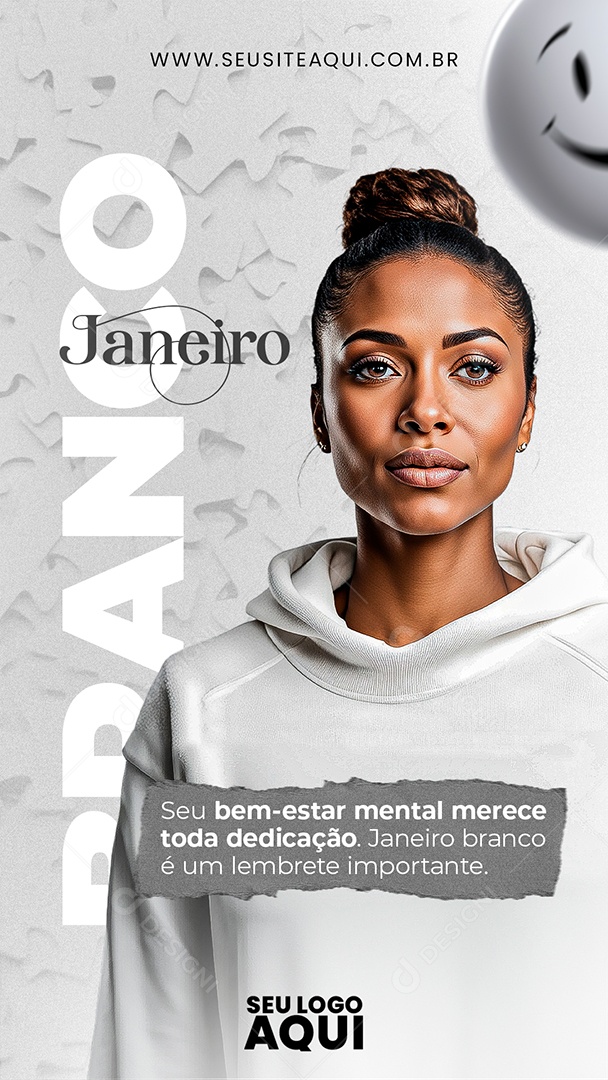 Story Janeiro Branco seu Bem-estar Mental Merece toda Dedicação Social Media PSD Editável