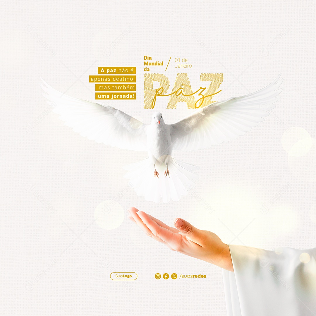 Social Media Dia Mundial da Paz A paz não é apenas destino PSD Editável