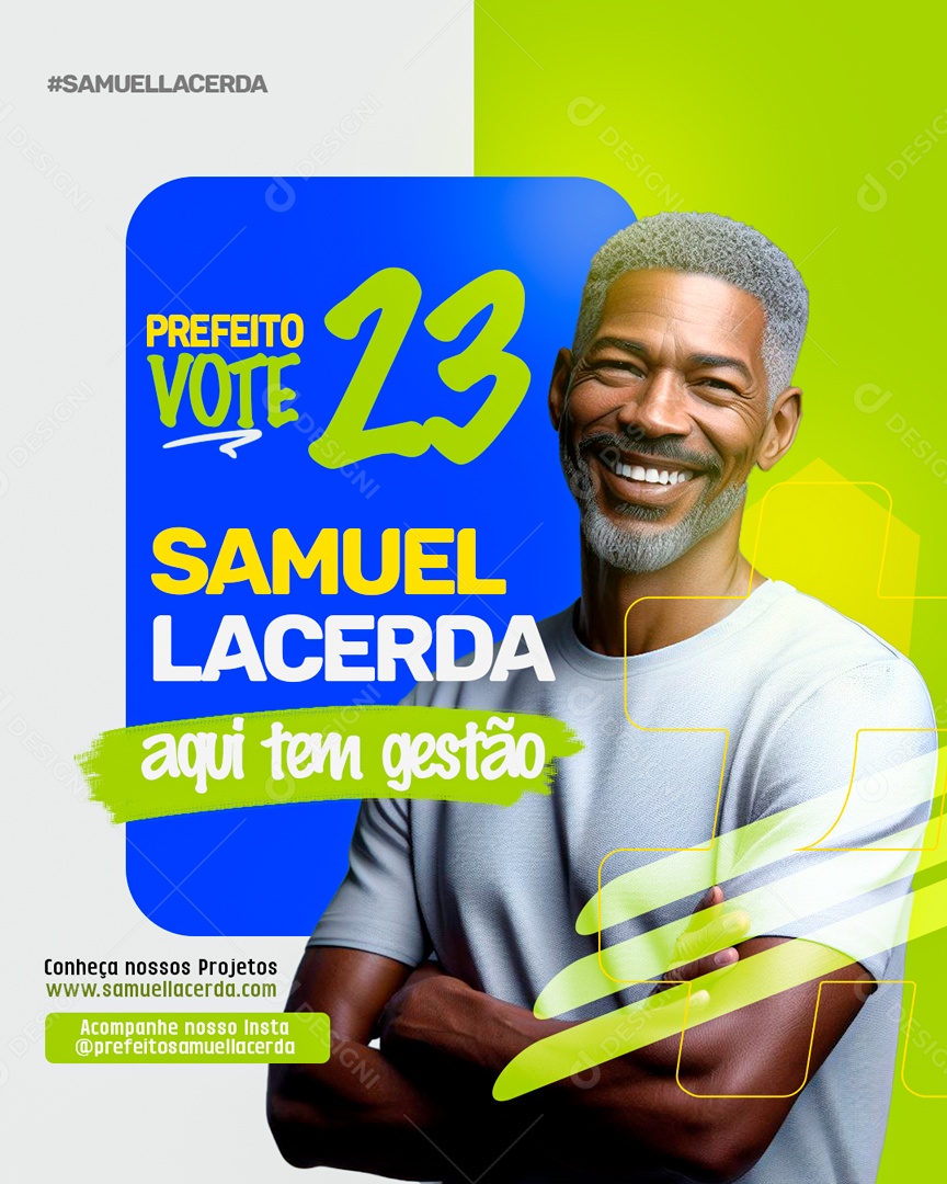 Social Media Prefeito Vote Política Gestão PSD Editável