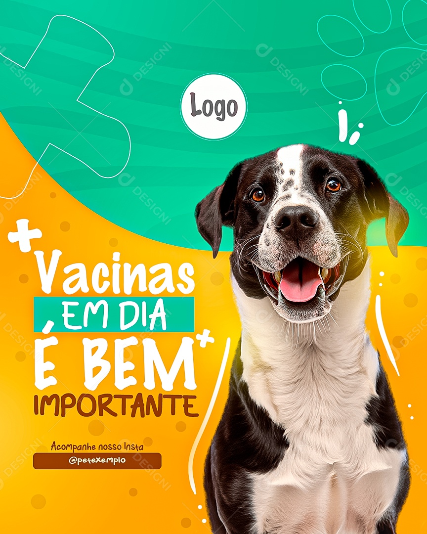 Social Media Vacinas em Dia é Bem Importante Pet Shop PSD Editável