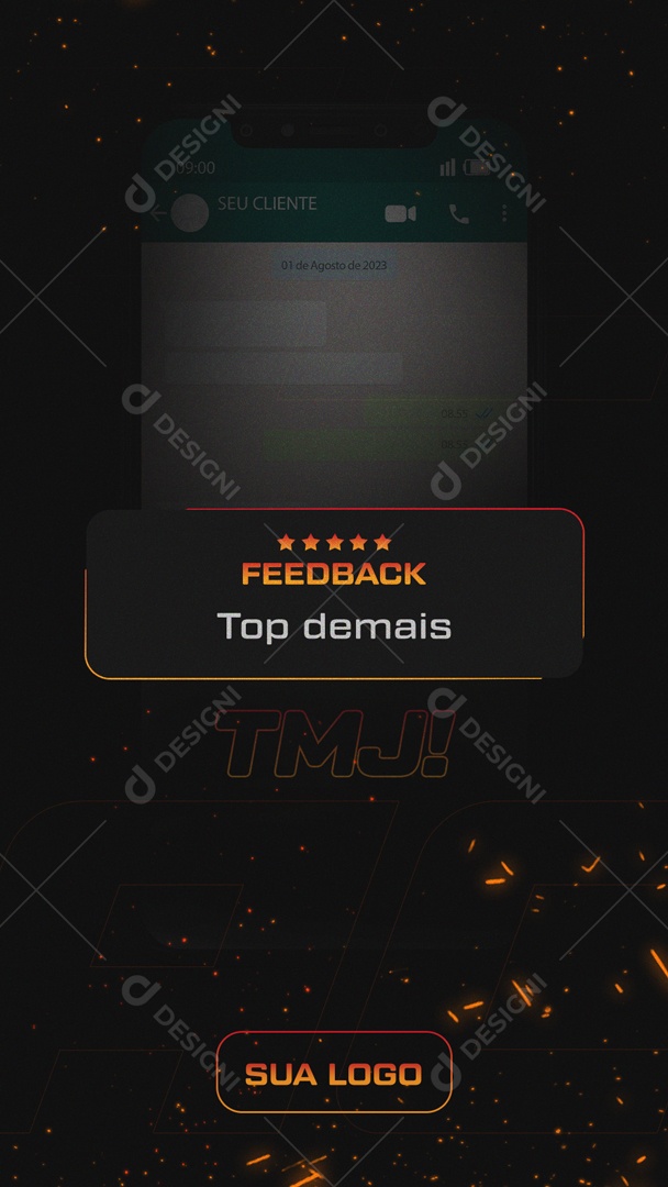 Social Media Story Feedback Top Demais PSD Editável