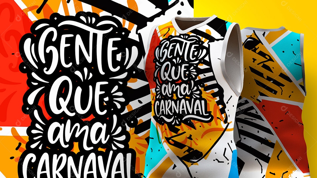 Abadá de Carnaval Estampa de Camisa Texto Gente Que ama Carnaval Ai + EPS