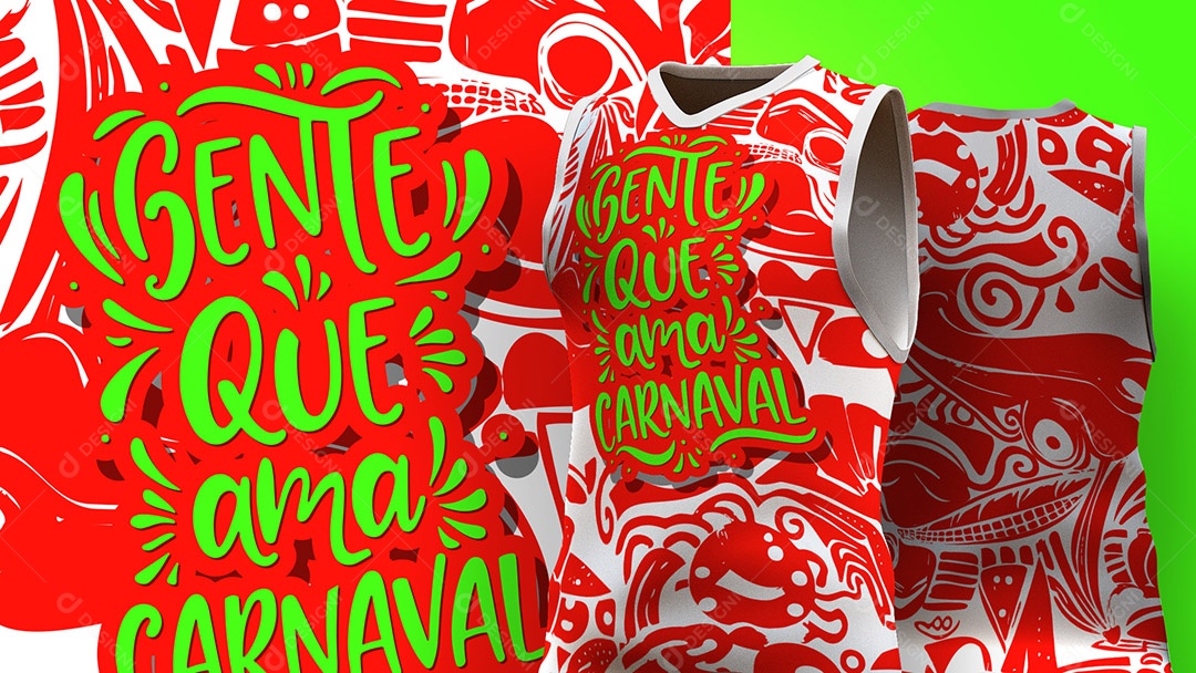 Abadá de Carnaval Estampa de Camisa Texto Gente Que Ama Carnaval Ai + EPS