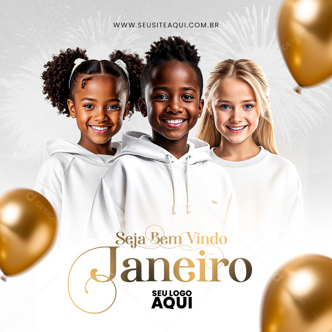 Seja Bem Vindo Janeiro Social Media PSD Editável