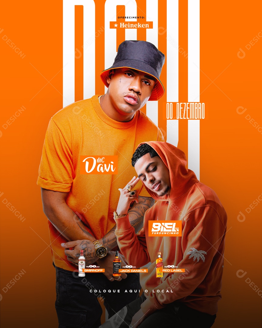 Social Media Flyer Mc Davi Biel Furduncinho PSD Editável