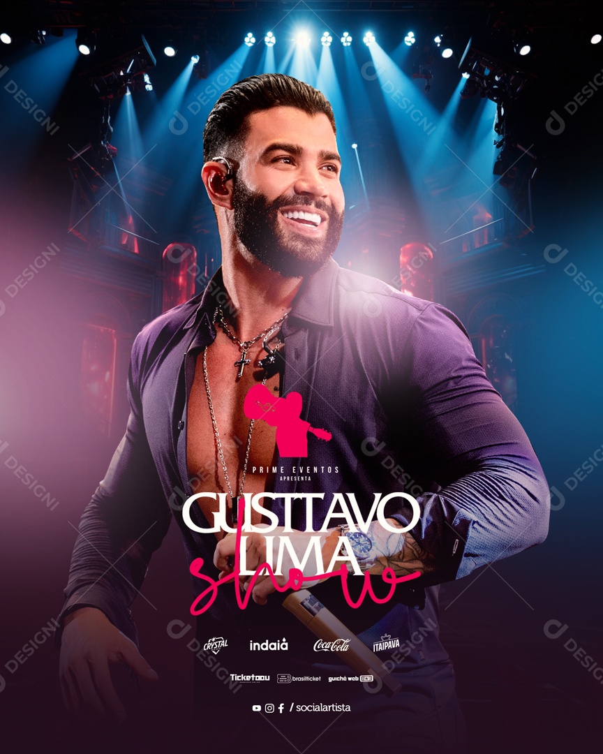Social Media Flyer Story Gusttavo Lima Show PSD Editável