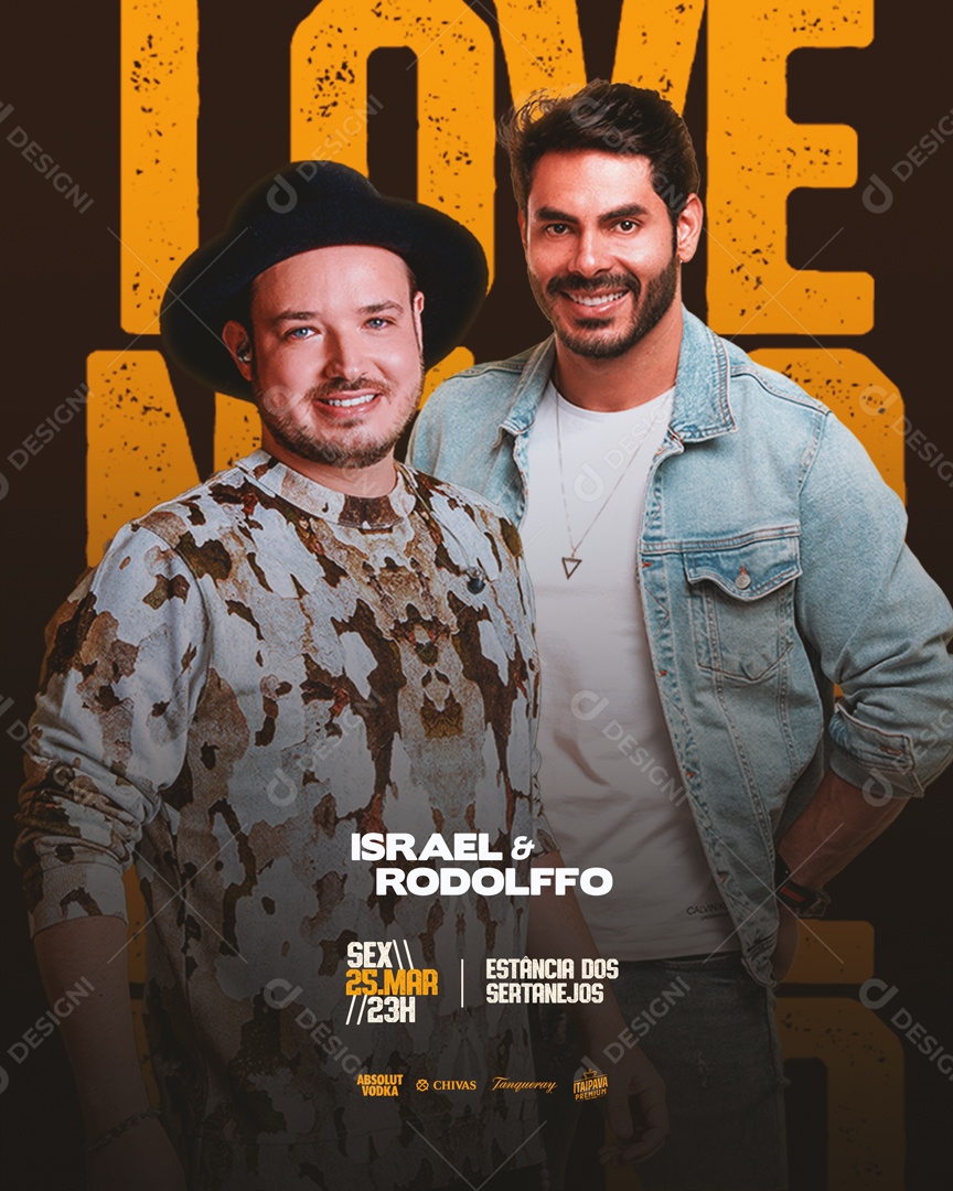 Social Media Flyer Story Love Israel e Rodolfo PSD Editável