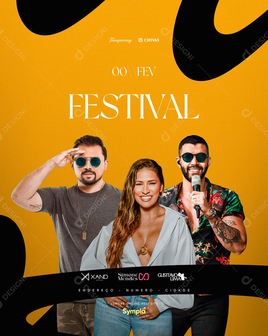 Social Media Flyer Feed Festival PSD Editável