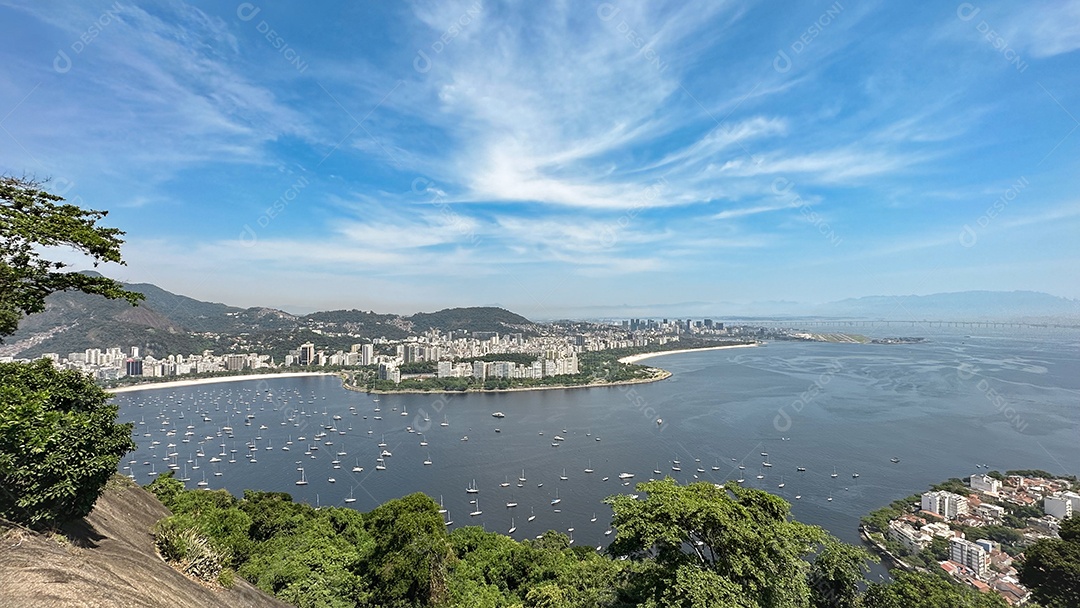 Pão de açúcar vista de baía oceânica