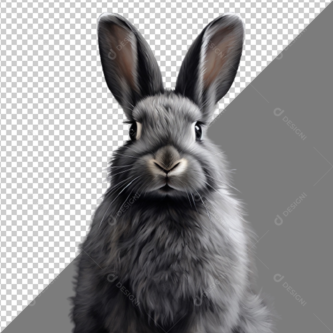 Elemento 3D Coelho para Composição PSD