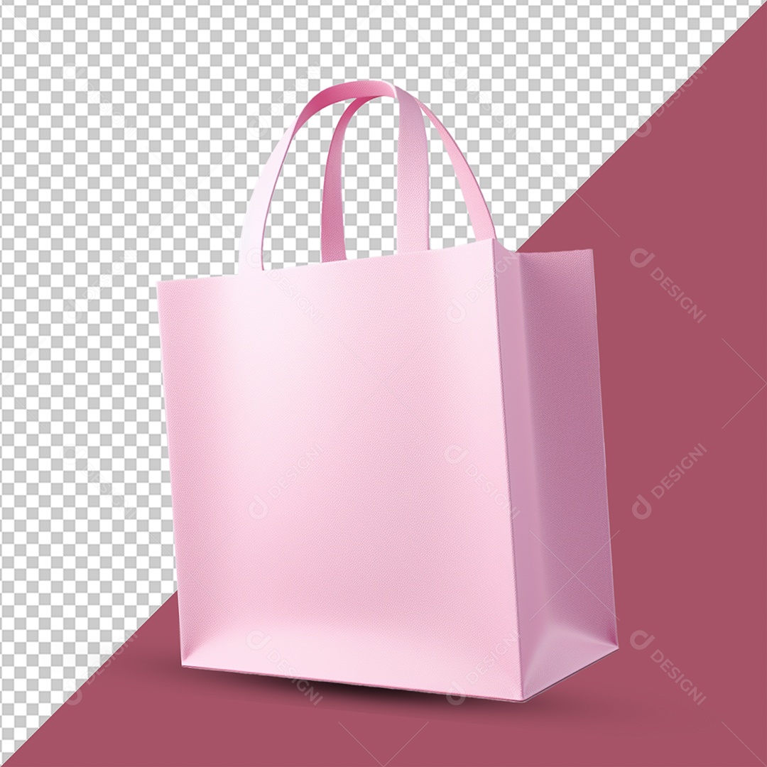 Sacola de Compras Rosa Elemento 3D para Composição PSD