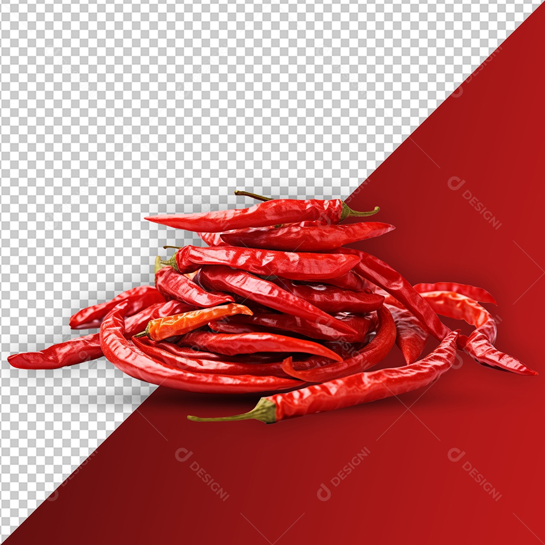 Pimentas Malagueta Elemento 3D para Composição PSD