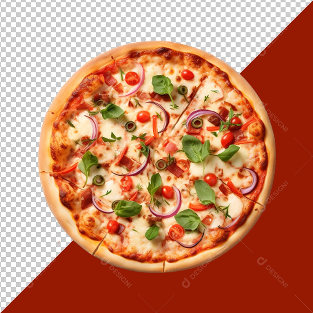 Elemento Pizza 3D para Composição PSD