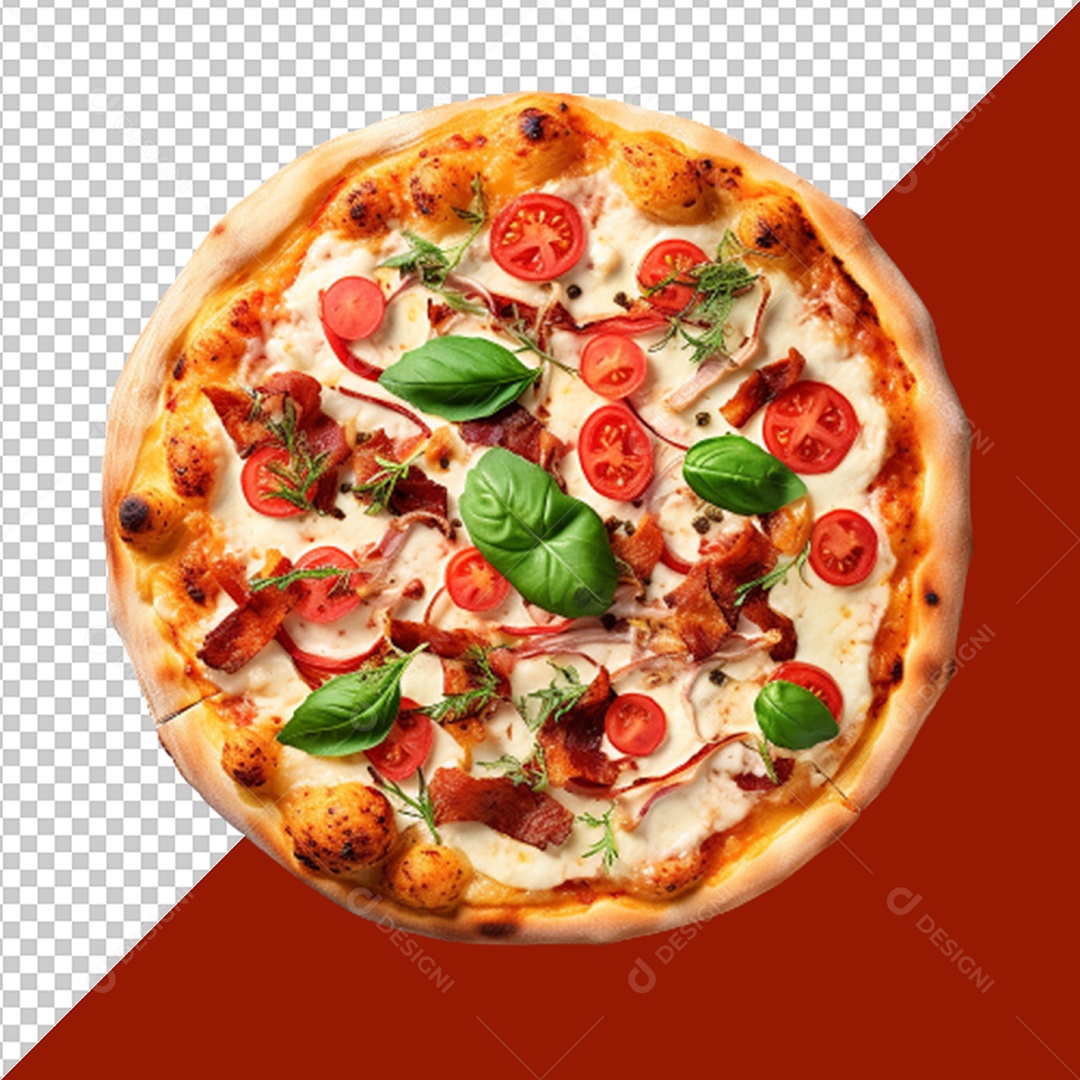 Elemento 3D Pizza para Composição PSD