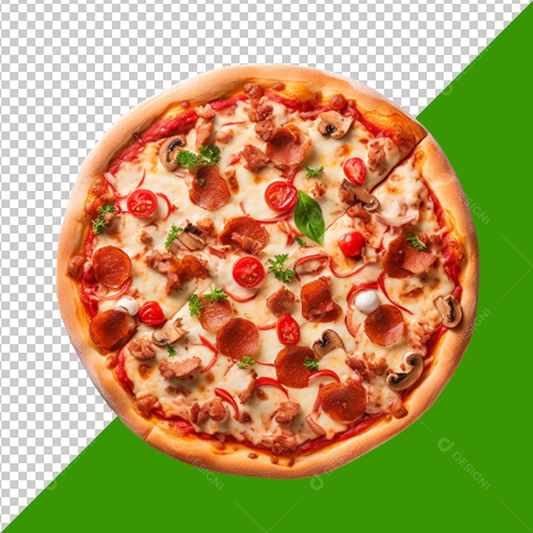 Elemento 3D Pizza para Composição PSD