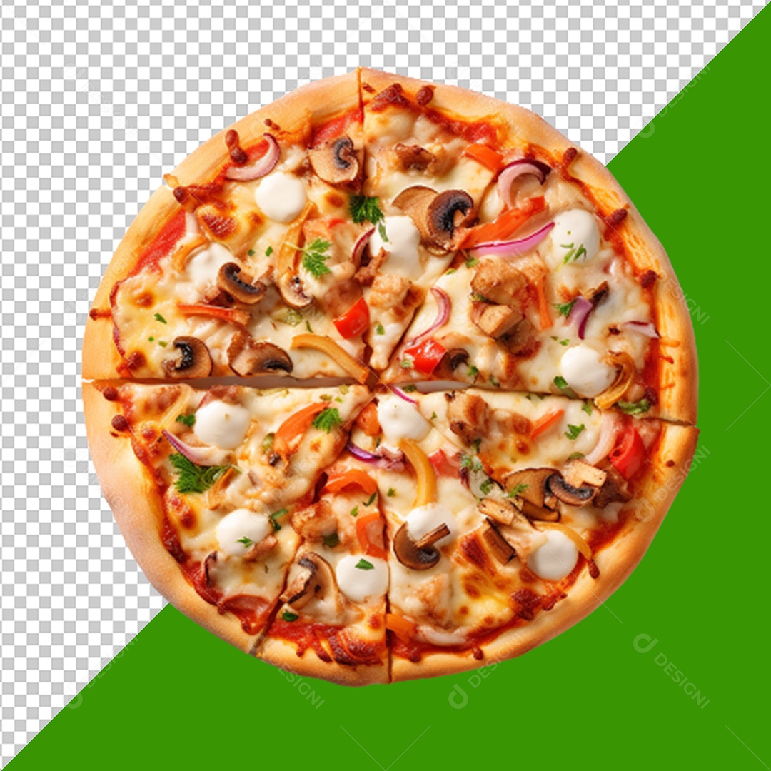 Elemento 3D Pizza para Composição PSD