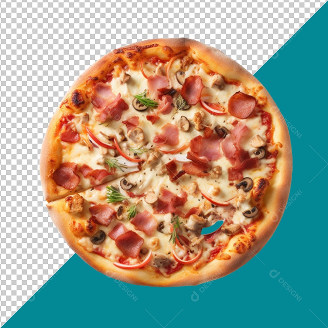 Pizza Elemento 3D para Composição PSD