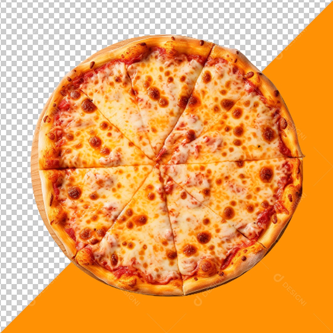 Pizza 4 Queijo Elemento 3D para Composição PSD