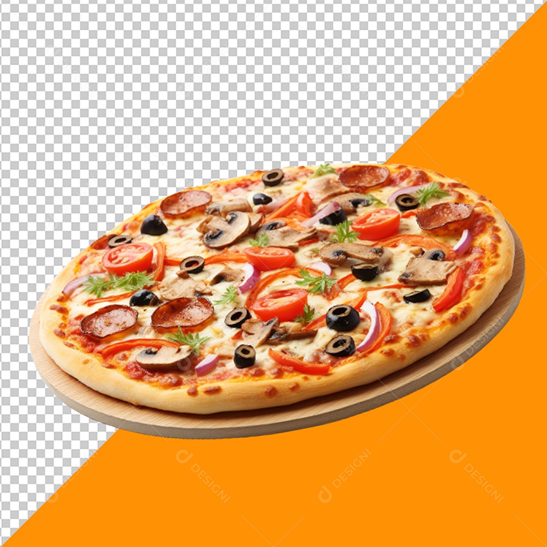 Elemento 3D Pizza para Composição PSD