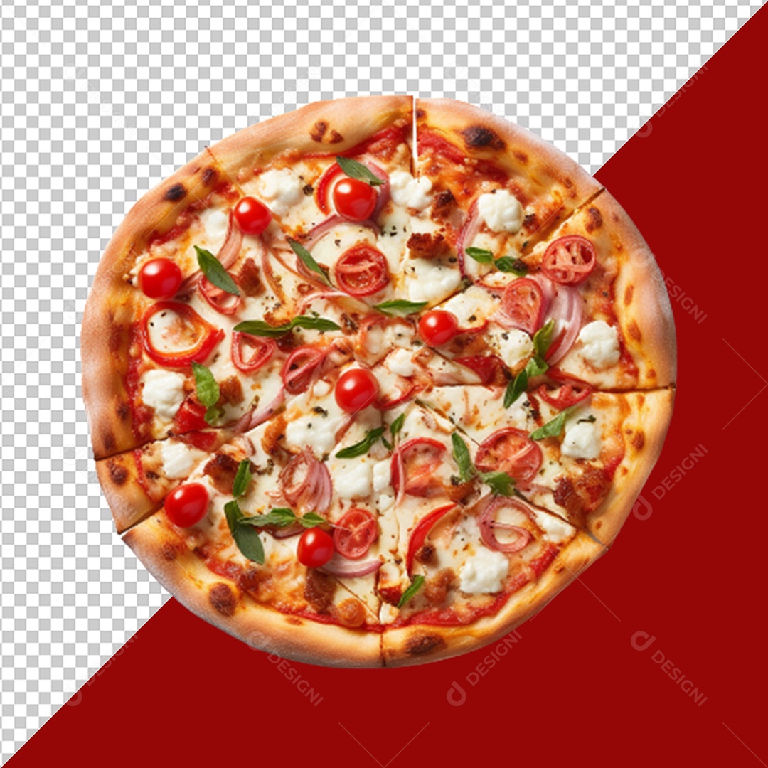 Elemento 3D Pizza para Composição PSD