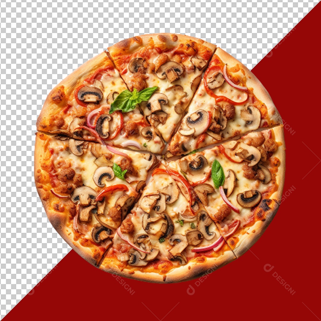 Elemento 3D Pizza para Composição PSD