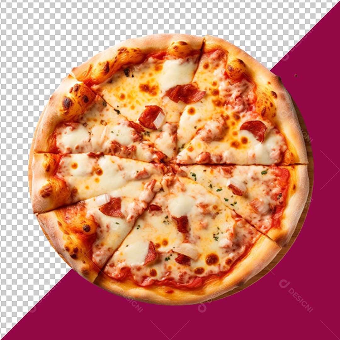 Elemento 3D Pizza para Composição PSD