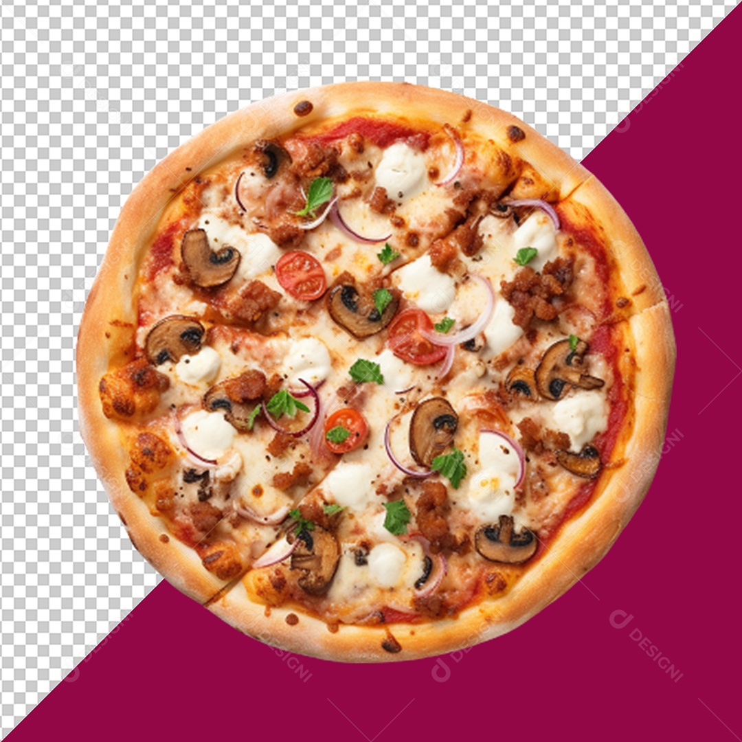 Elemento 3D Pizza para Composição PSD
