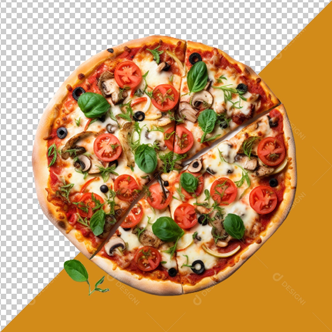 Elemento 3D Pizza para Composição PSD