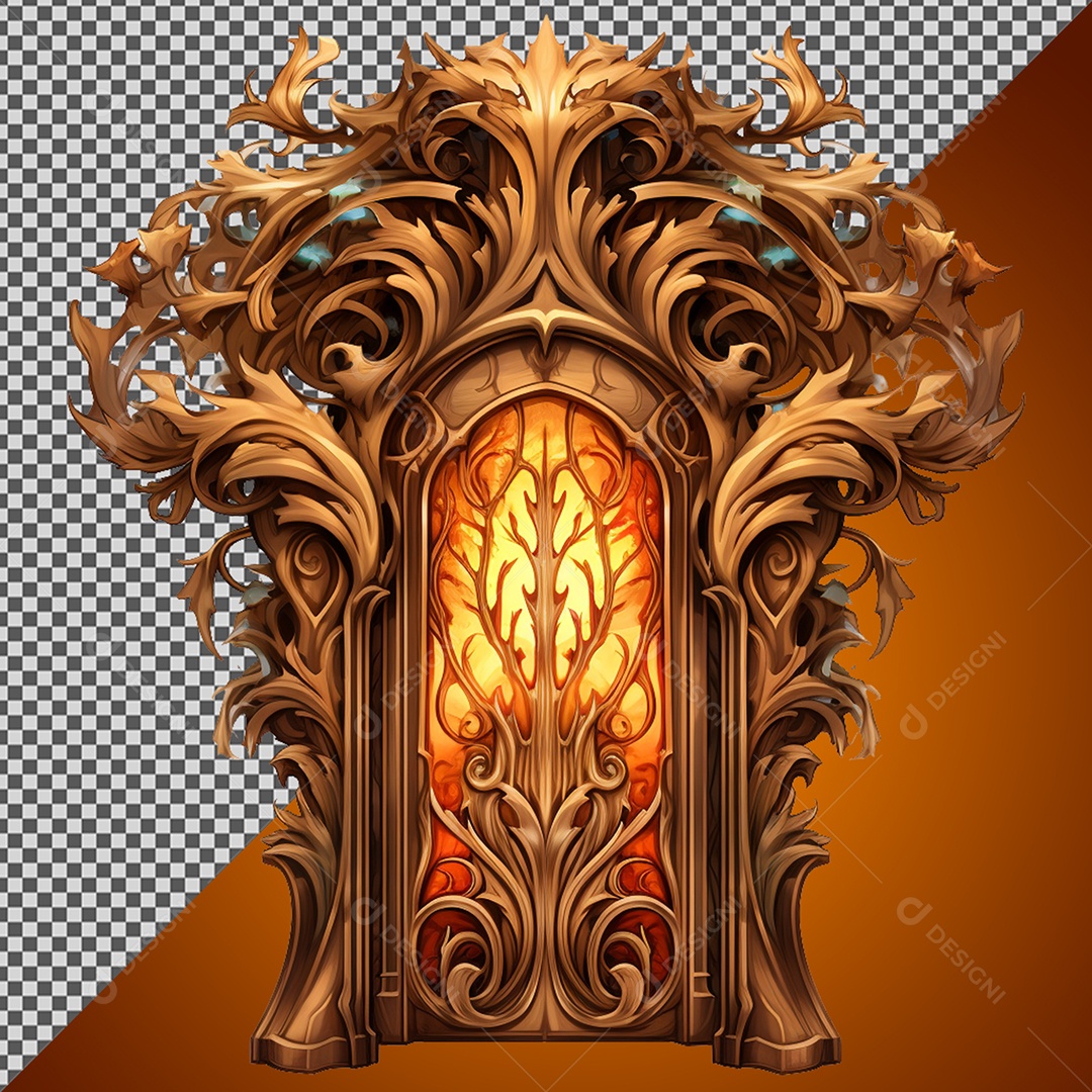 Elemento 3D Linda porta de fantasia para Composição PSD