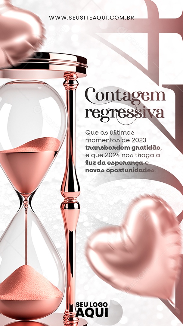 Story 2024 Contagem Regressiva que os Últimos Momentos de 2023 Transbordem Gratidão Social Media PSD Editável