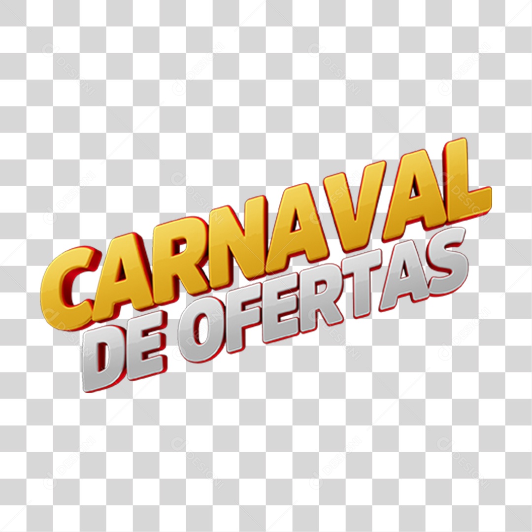 Texto 3D Ofertas de Carnaval PNG Transparente