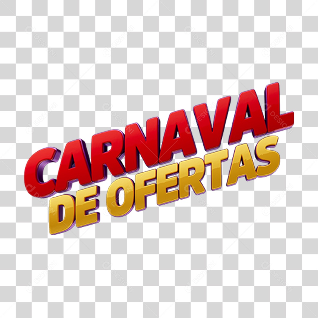 Texto 3D Ofertas de Carnaval PNG Transparente