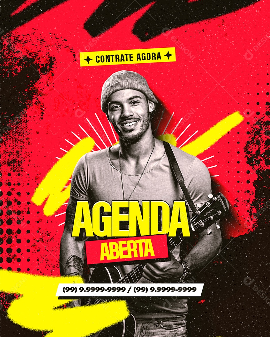 Flyer Contrate Agora Agenda Aberta Social Media PSD Editável
