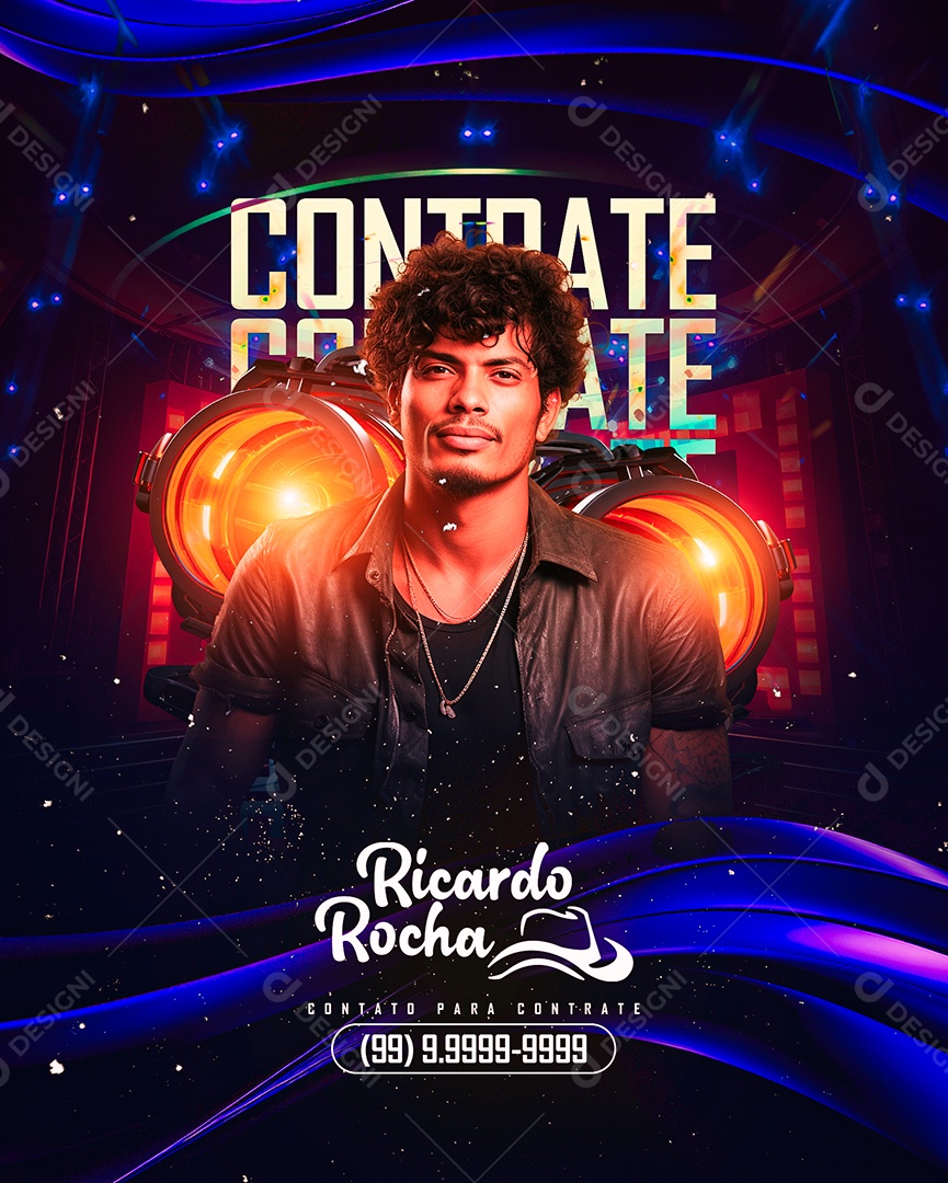 Flyer Contrate Ricardo Rocha Social Media PSD Editável