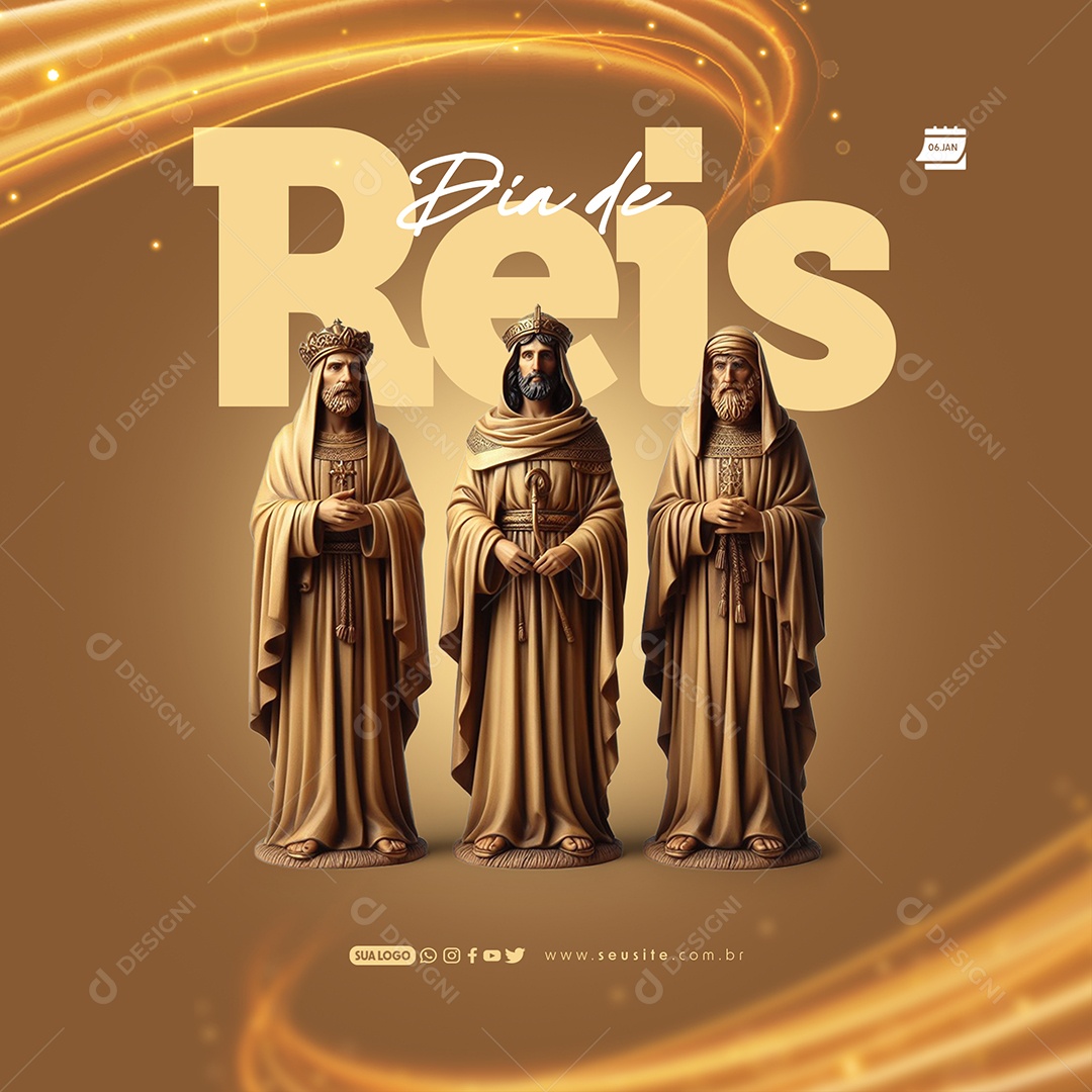 Dia de Reis 06 de Janeiro Social Media PSD Editável