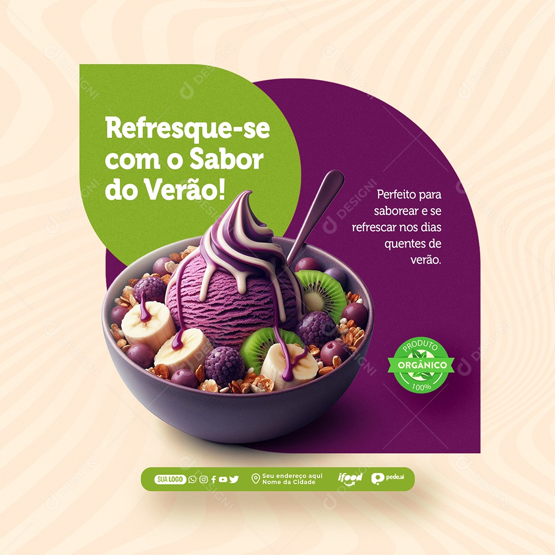 Refresque-se com o Sabor do Verão Social Media PSD Editável