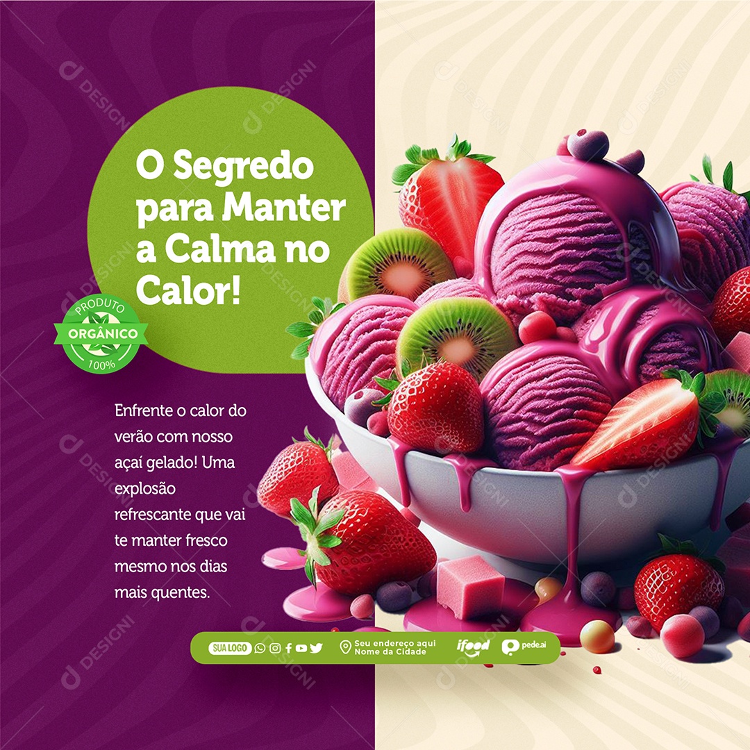 o Segredo para Manter a Calma no Calor Social Media PSD Editável