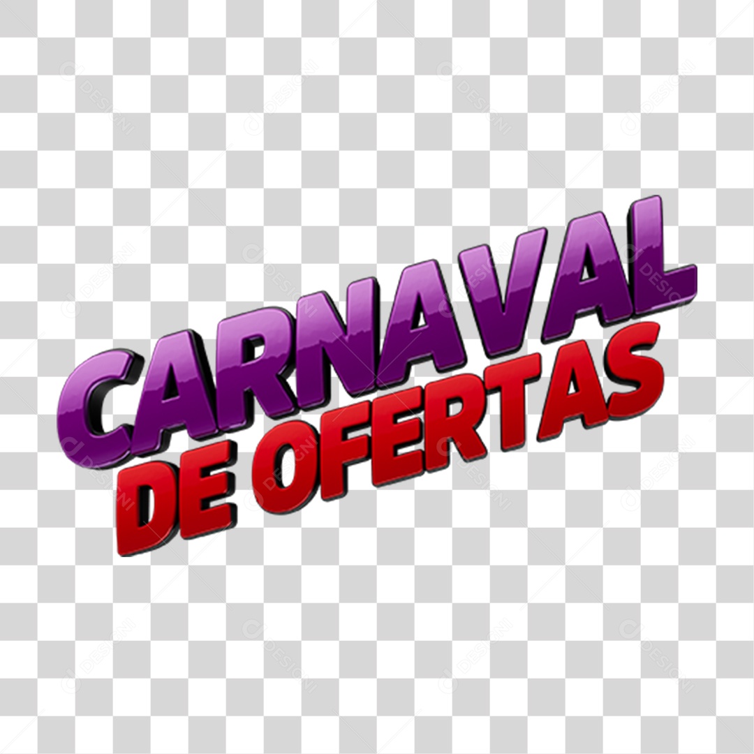 Texto 3D Ofertas de Carnaval PNG Transparente