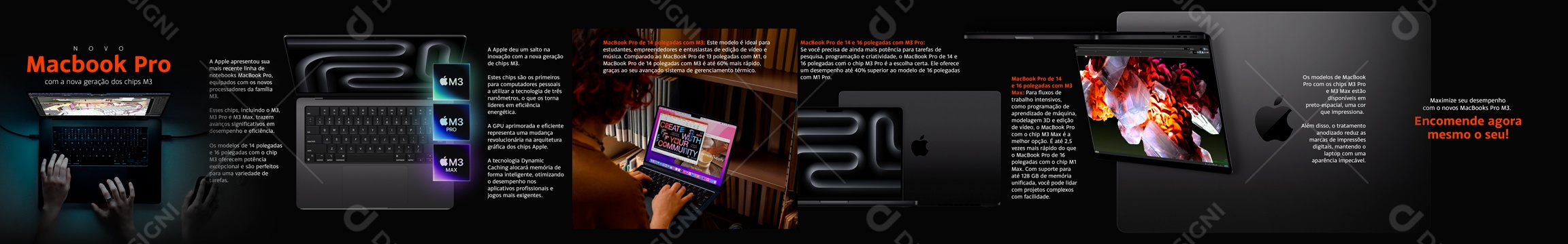 Social Media Carrossel Macbook Pro Nova Geração PSD Editável