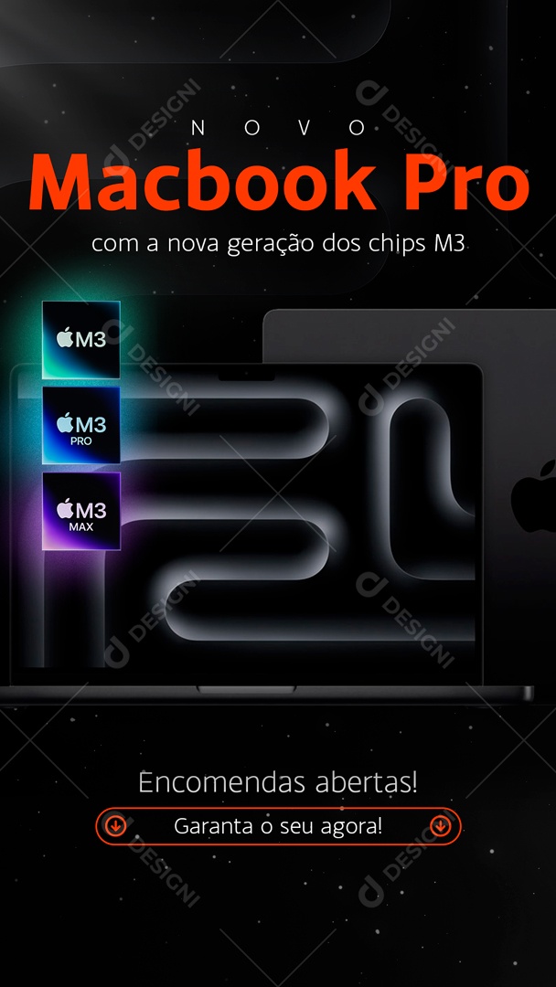 Story Novo Macbook Pro Nova Geração Social Media PSD Editável