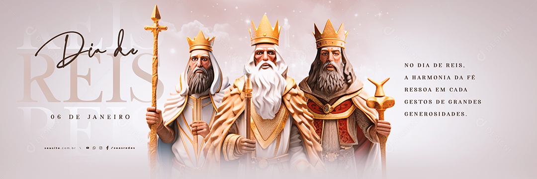 Carrossel Dia de Reis A Harmonia Da Fé Ressoa em Cada Gestos Social Media PSD Editável