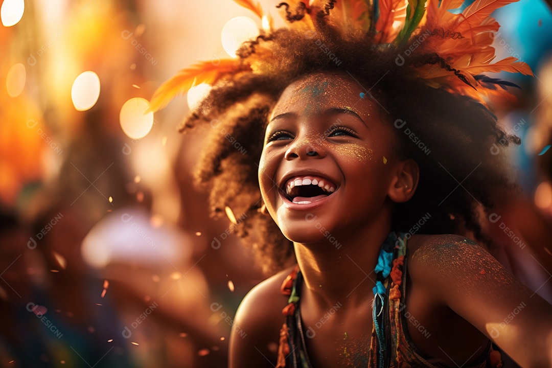 Criança se divertindo no carnaval
