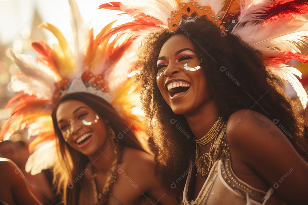 Duas amigas lindas se divertindo no carnaval