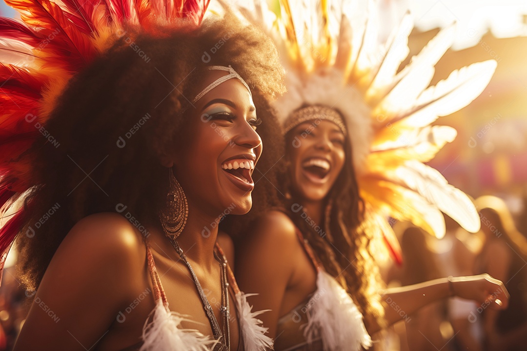Duas amigas lindas se divertindo no carnaval