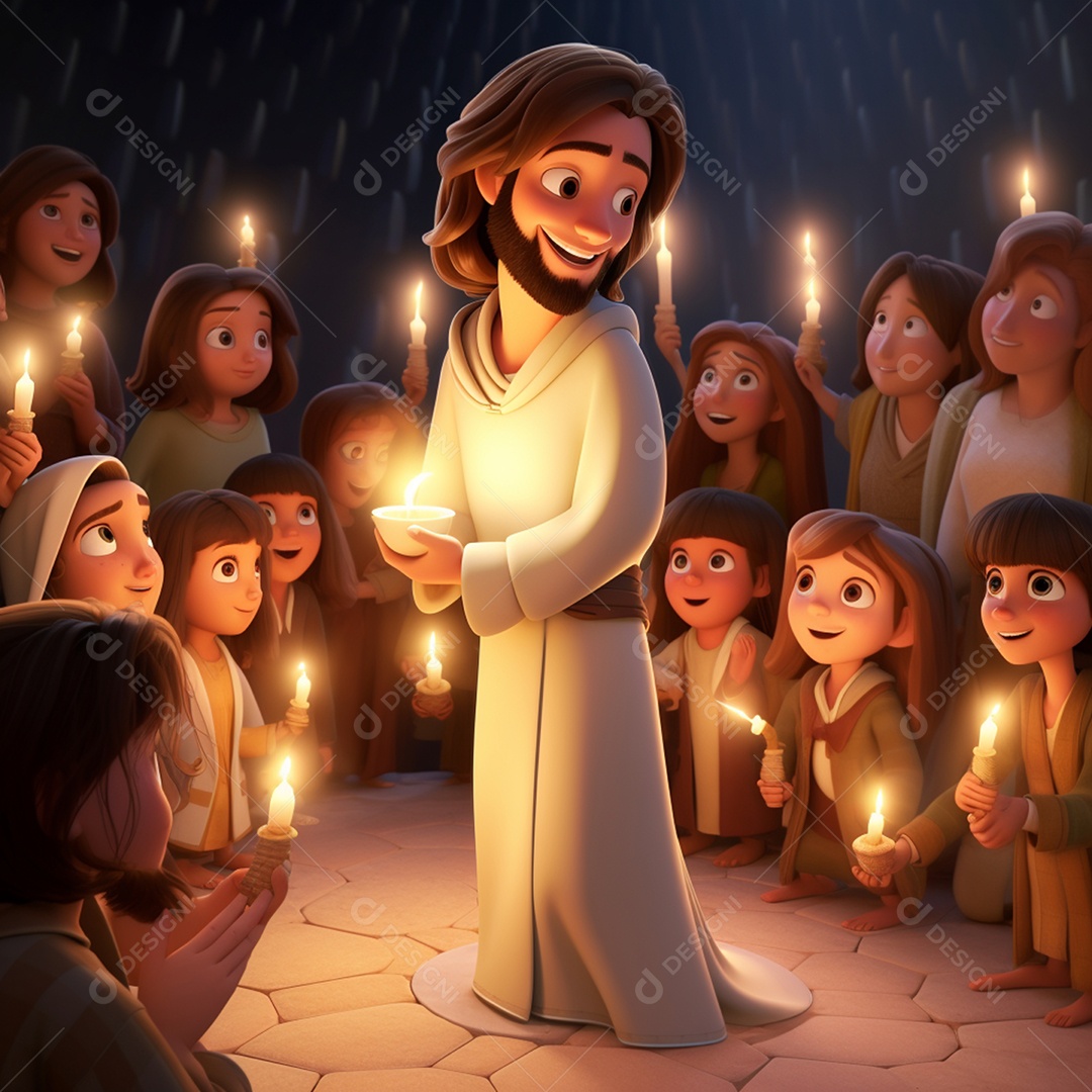 Desenho animado da disney adoração estilo jesus
