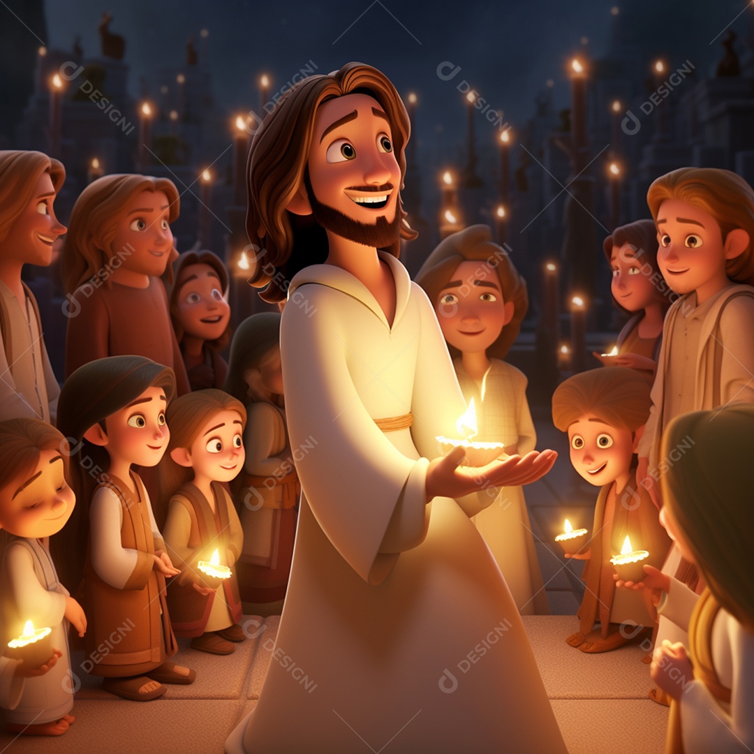 Desenho animado da disney adoração estilo jesus