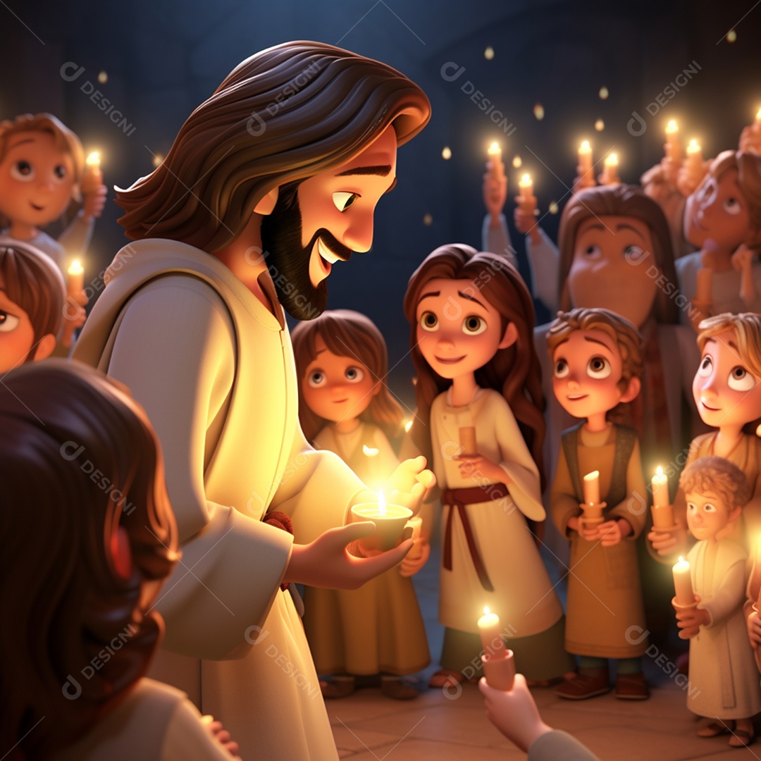 Desenho animado da disney adoração estilo jesus