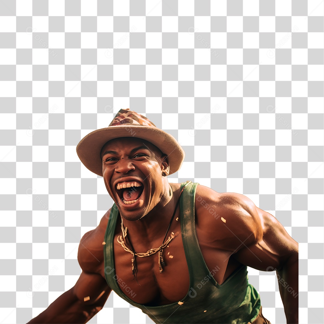 Homem Alegre Curtindo Carnaval PNG Transparente