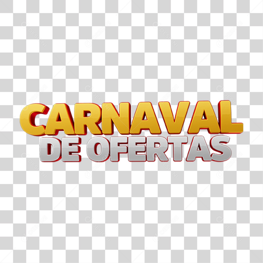 Texto 3D Ofertas de Carnaval PNG Transparente